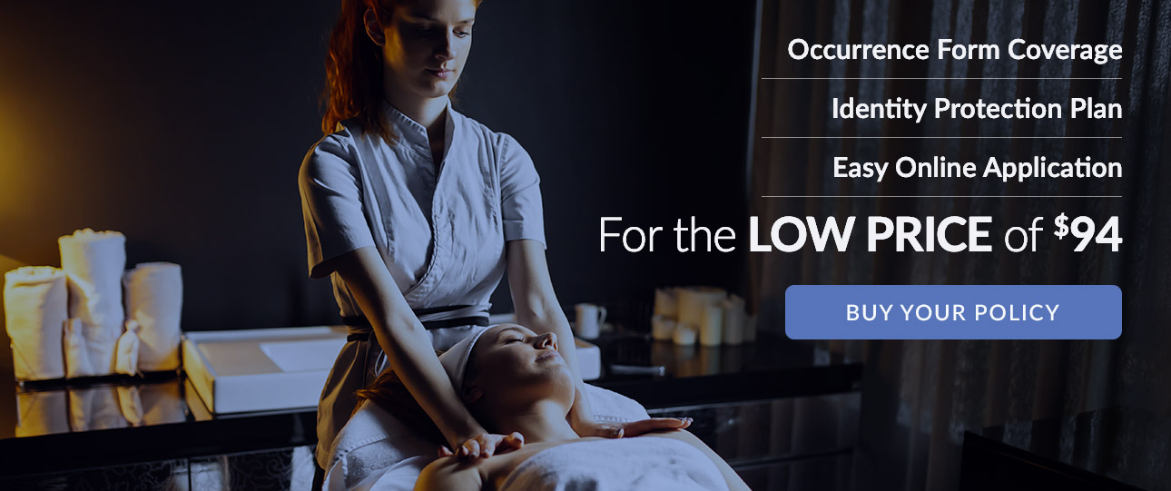 Occurence form coverage. Identity protection plan. Easy application. 3 online CE Hours included. Professional Massage Therapist insurance for low price of $97.